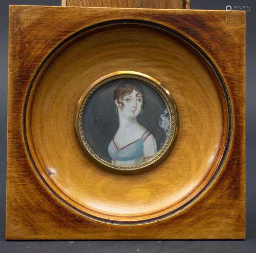 Miniatur Porträt einer jungen Dame / A miniature portrait of...