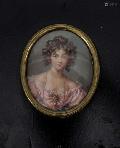 Miniaturporträt einer jungen Dame / A miniature portrait of ...
