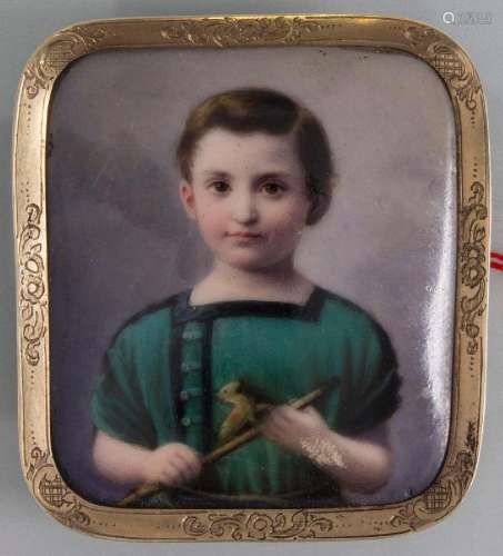 Miniatur \'Mädchen mit Holzpferd\' / A miniature portrait \'...