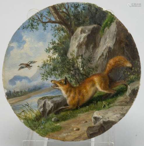 Viktor Max Hutschenreiter (1828-1901), \'Ente jagender Fuchs...