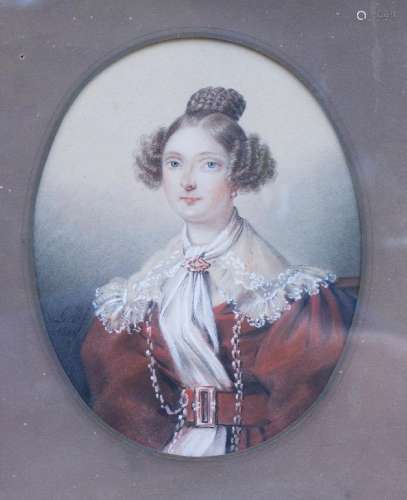 Louis Alexis LECERF (1787-?), Porträt einer jungen Dame / A ...