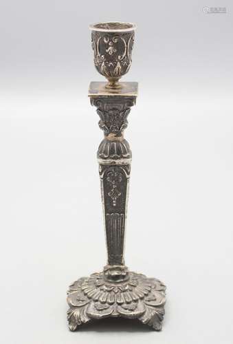 Silberleuchter / A silver candlestick, deutsch, um 1890