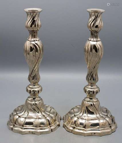 Paar Kerzenleuchter / A pair of silver candlesticks, Berlin,...