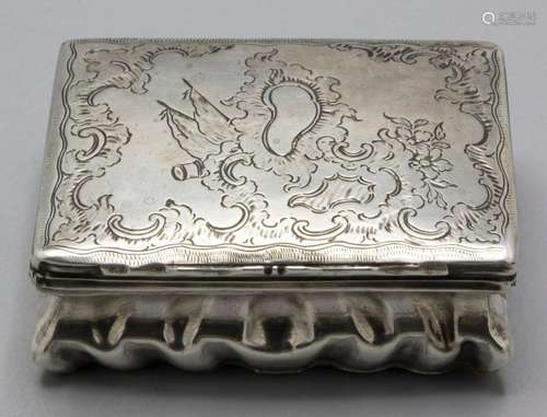 Rokoko Tabatiere / Schnupftabakdose / A silver Rococo snuffb...