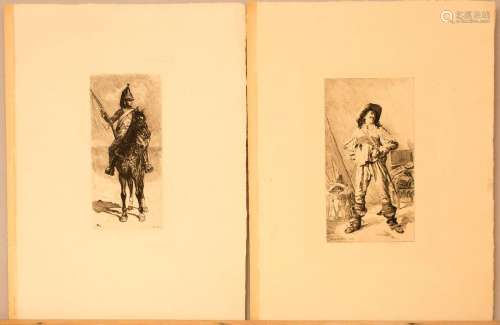 Ernest Meissonier (1815-1891), 10 Druckgrafiken mit militäri...