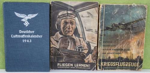 3 Bücher Luftwaffe und Kriegsflugzeuge / 3 books Air Force a...