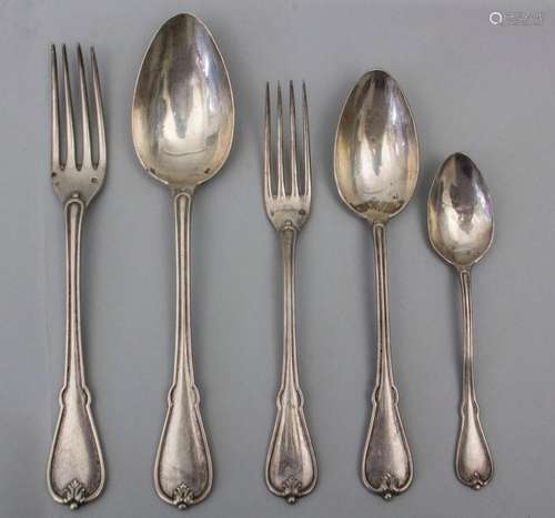 Silberbesteck 61 tlg. / A set of 61 pieces silver cutlery, H...