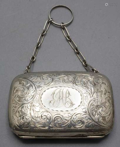 Silber Täschchen/Portemonnaie / A silver purse/wallet, J. Gl...