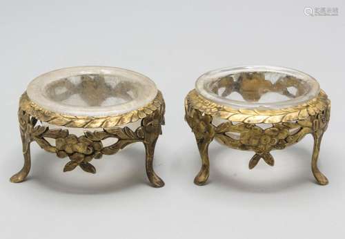 Paar Salieren / A pair of silver salt cellars, 18. Jh.