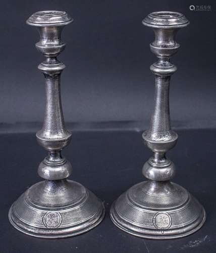 Paar Kerzenleuchter / A pair of silver candlesticks, Budapes...