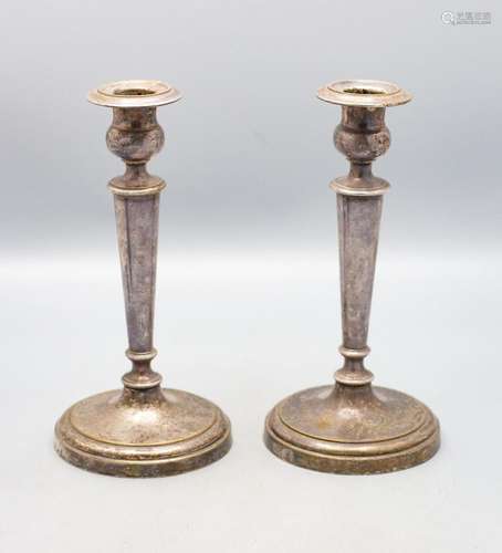 Paar Kerzenleuchter / A pair of silver candlesticks, Broggi,...