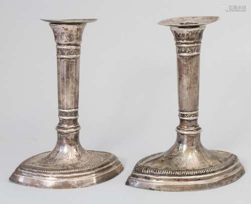 Paar Empire Kerzenleuchter / A pair of Empire silver candles...