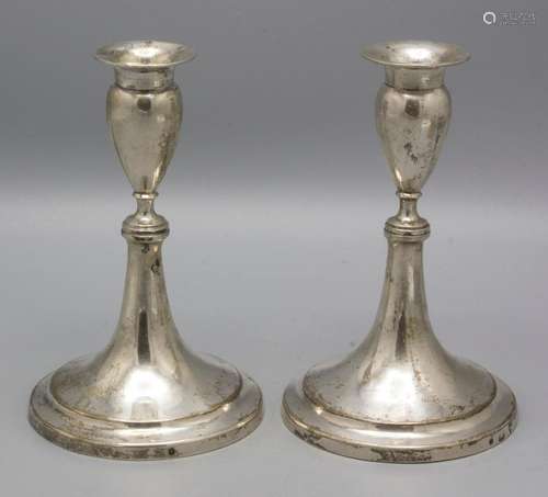 Paar Empire Reiseleuchter / A pair of Empire silver travel c...