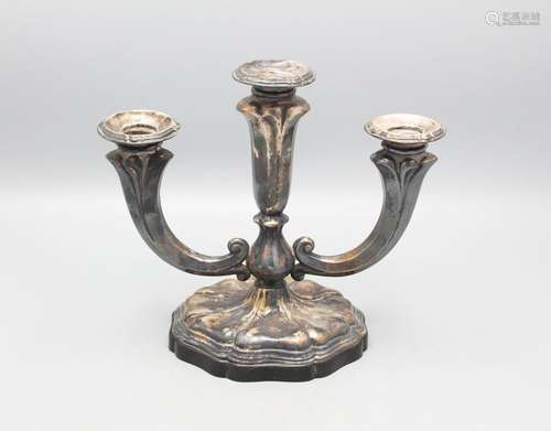 Leuchter / A three-flamed silver candleholder, Castaudi &...