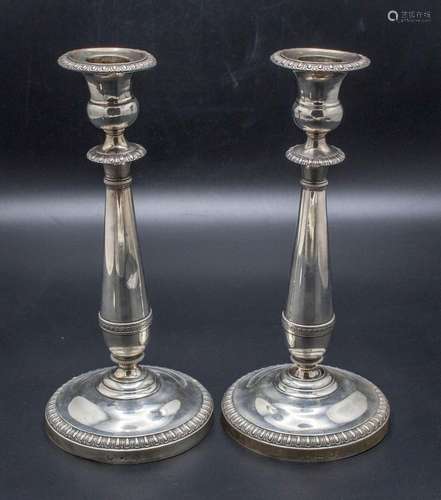 Paar Empire Kerzenleuchter / A pair of Empire silver candles...