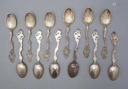 12 Teelöffel \'Fancy\' / 12 silver tea spoons \'Fancy\', Tho...