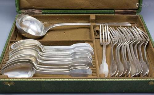 23 Teile Restbesteck / 23 pieces of silver cutlery, Marseill...