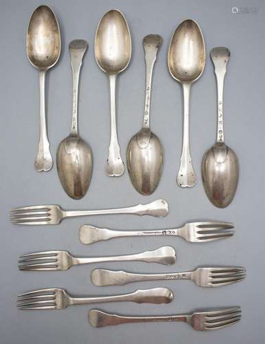 12 tlg. Barock Besteck / 12 pieces of Baroque silver cutlery...