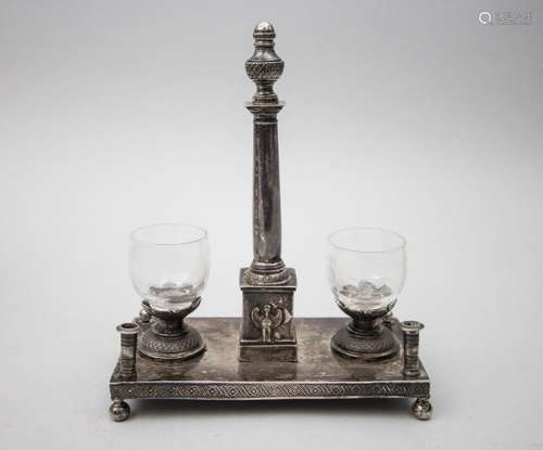 Empire Doppelsaliere / A silver double salt cellar, Nizza / ...