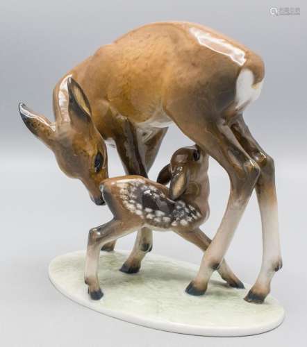 Figur \'Reh mit Kitz\' / A deer with a fawn, Rosenthal, Kuns...