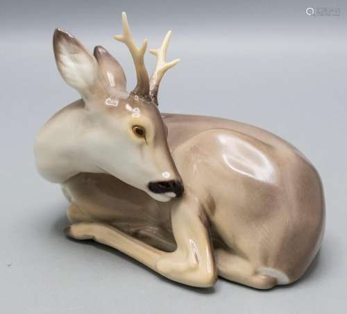 Figur \'liegender Rehbock\' / A reclining roebuck, Nymphenbu...