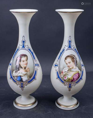 Paar Biedermeier Glasvasen / A pair of Biedermeier glass vas...