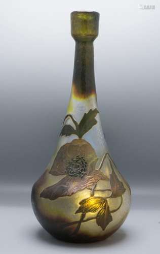 Jugendstil Vase Solifleur mit Mohnblumen / An Art Nouveau ca...