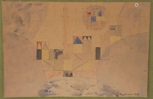 Neo-Kubismus, Francis Montanier (1895-1974), \'Mosque\', 196...