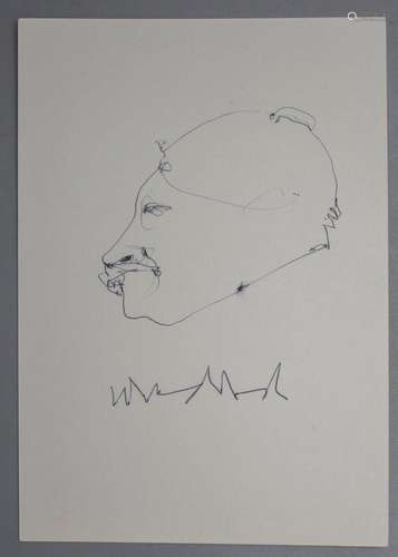 Autograph mit Zeichnung Paul WUNDERLICH (1927-2010)