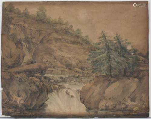 Lászlo B. Mednyanszky (1852-1919), \'Landschaft mit Wasserfa...