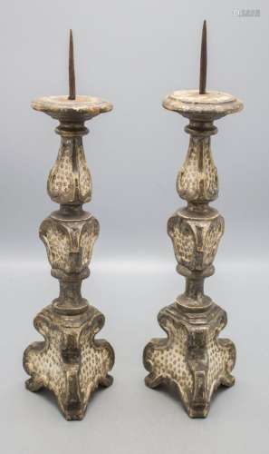 Paar Barock Kerzenständer / A pair of wooden Baroque candles...