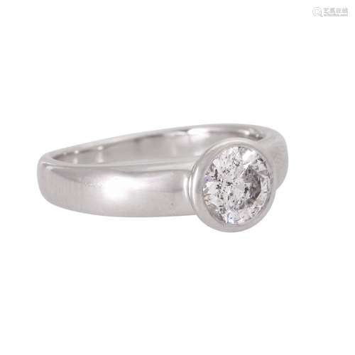 Solitaire ring with transitional cut diamond ca. 1 ct (hallm...