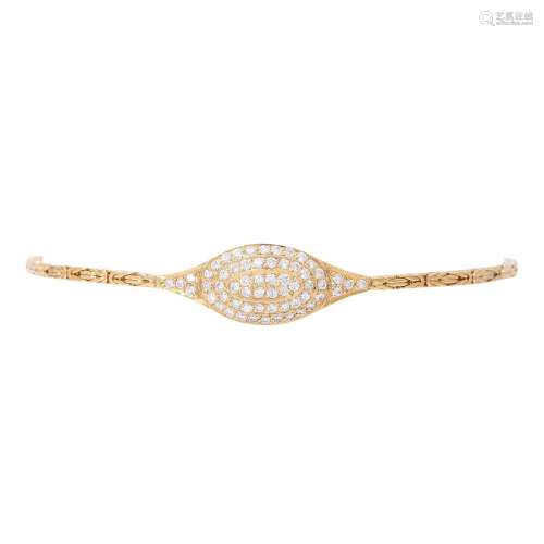 Bracelet with diamond centerpiece, total approx. 0.6 ct,