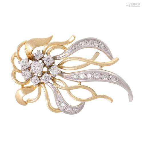 Brooch "Bouquet" with diamonds together ca. 0,5 ct...