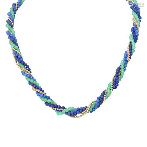 Collier aus Lapislazuli, Chrysopras