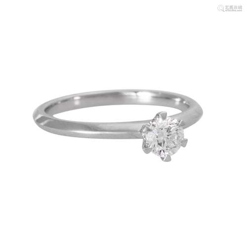 Solitaire ring with diamond ca. 0,4 ct (hallmarked),