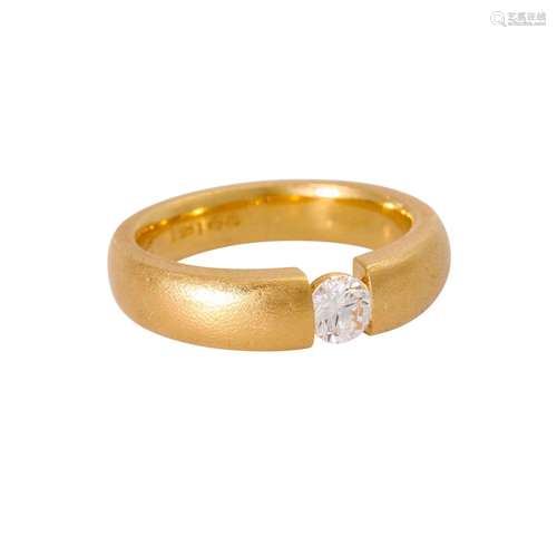 Solitaire ring with diamond of 0.5 ct (engraved),