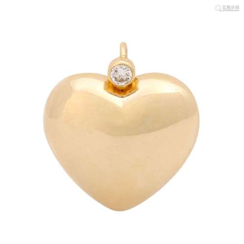 Heart pendant with diamond approx. 0.3 ct,