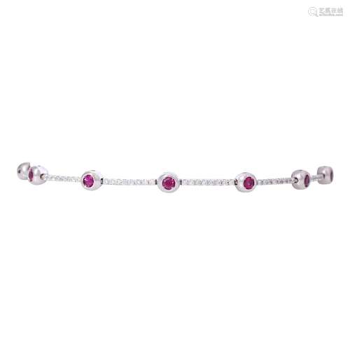 Bracelet with small rubies and diamonds