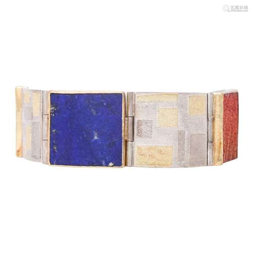 WINDSAUER bracelet with lapis lazuli and foam coral,