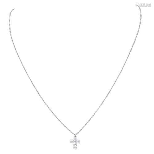 WEMPE necklace and cross pendant with diamonds