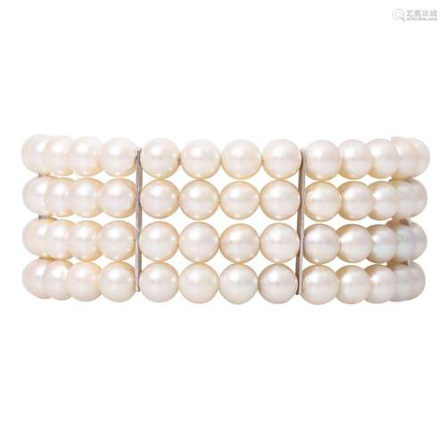 4 row pearl bangle,