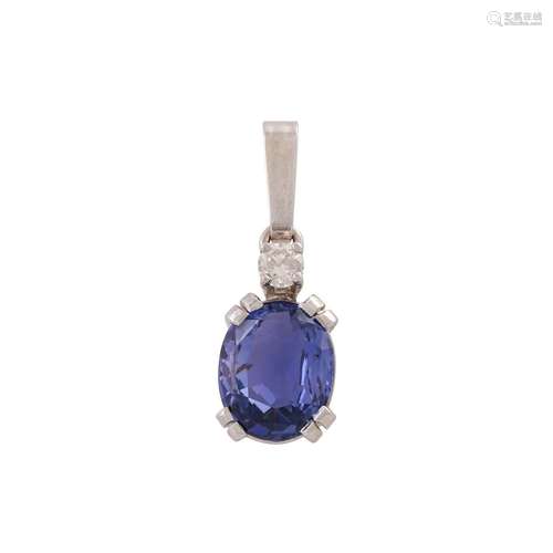 Pendant with fine tanzanite ca. 1 ct and diamond ca. 0,1 ct,