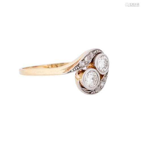 Art Deco ring with old cut diamonds