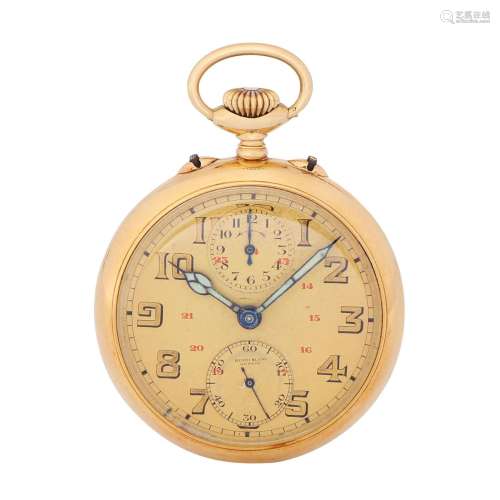 ZENITH very rare double signed open pocket watch with alarm ...