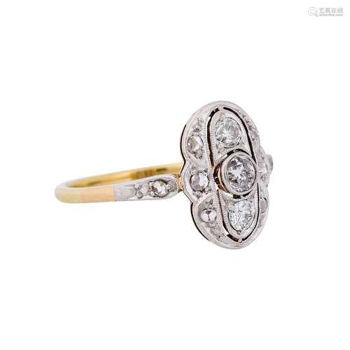 Art deco ring with old cut diamond,