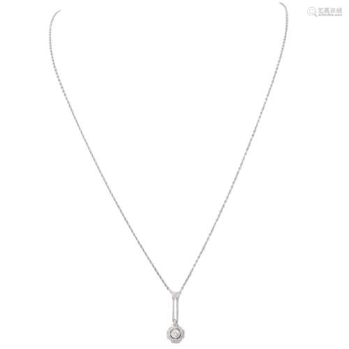 Necklace with old cut diamond ca. 0,18 ct,
