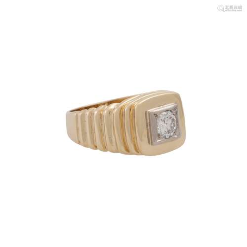 Men's ring with diamond, approx. 0.45 ct, approx. WHITE (H)/...