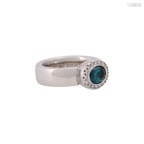 JOCHEN POHL ring with oval faceted tourmaline, 1.33 ct,