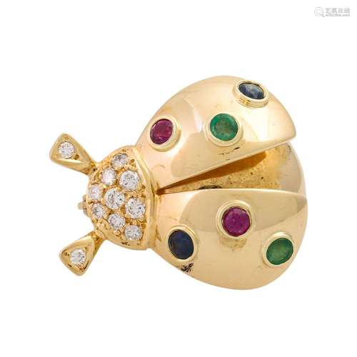 Brooch "Ladybug" with diamonds